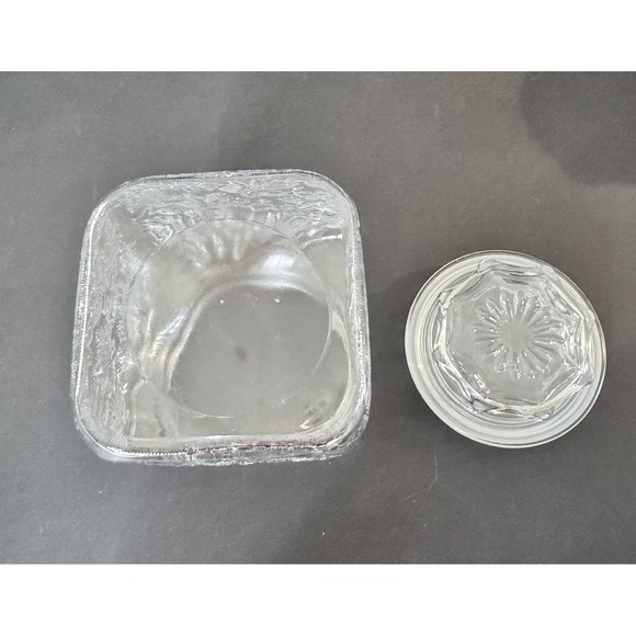 VTG Princess House Med Apothecary Jar W Starburst Lid Textured Clear Glass‎ - Picture 5 of 7